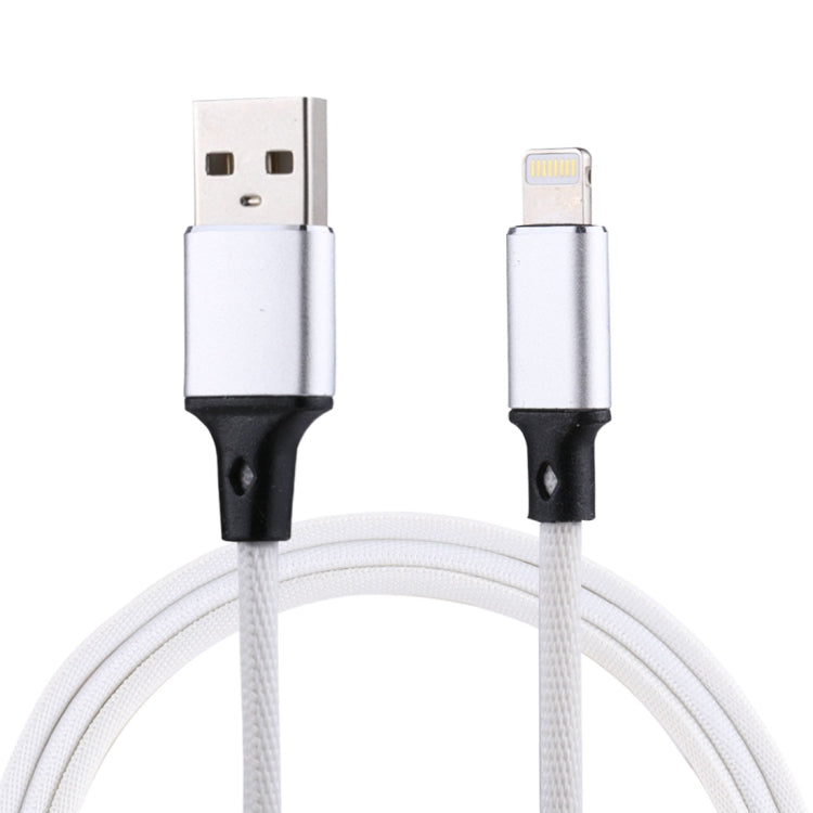 Cáp sạc đồng bộ dữ liệu 1m 2A USB sang 8 chân kiểu dệt nylon, 8 chân màu hồng, 8 chân màu xanh dương, 8 chân màu đỏ, 8 chân màu trắng