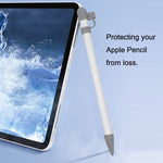 Bộ 3 trong 1 gồm vỏ bảo vệ silicone + nắp cảm ứng bút + hộp bút Nip cho Apple Pencil, màu xám, trắng