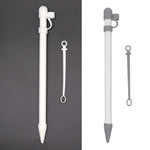 Bộ 3 trong 1 gồm vỏ bảo vệ silicone + nắp cảm ứng bút + hộp bút Nip cho Apple Pencil, màu xám, trắng