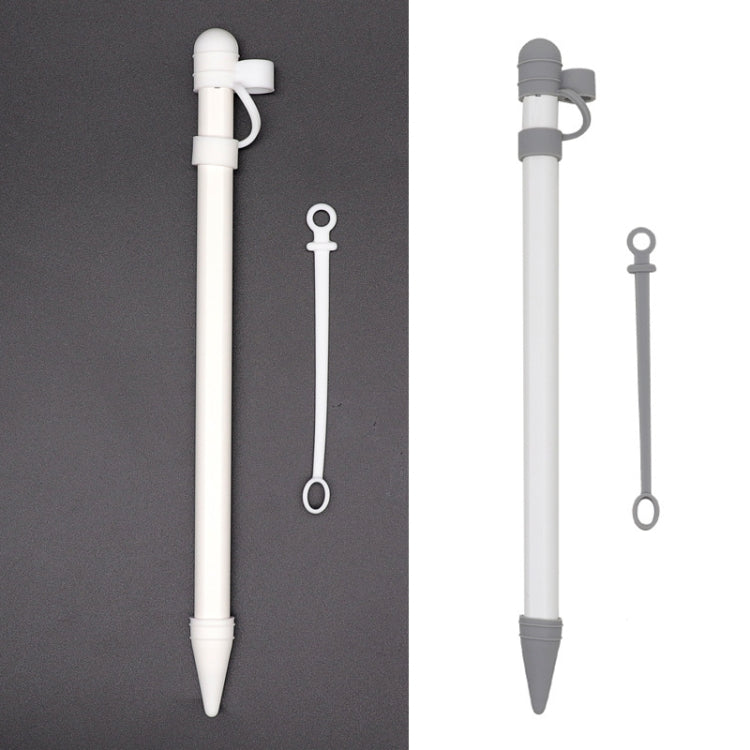 Bộ 3 trong 1 gồm vỏ bảo vệ silicone + nắp cảm ứng bút + hộp bút Nip cho Apple Pencil, màu xám, trắng