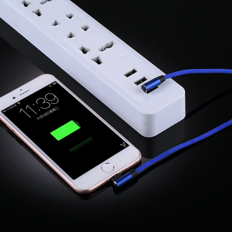 Cáp sạc đồng bộ dữ liệu 1m 2.4A USB sang 8 chân thiết kế đầu gập đôi kiểu dệt nylon, 8 chân màu xanh đậm, 8 chân màu xanh dương, 8 chân màu đỏ, 8 chân màu đen, 8 chân màu cà phê