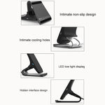 Sạc không dây HAMTOD M5 chuẩn Qi thiết kế cuộn dây đôi thông minh 15W có đèn báo, Hỗ trợ sạc nhanh, M5 Đen, M5 Bạc