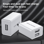 WK WP-U119 Bộ Sạc Du Lịch 10W 2 Cổng USB, Phích Cắm US, WP-U119 Phích Cắm US