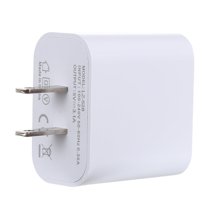 Bộ Sạc Nhanh 3.1A 3 Cổng USB Du Lịch, Phích Cắm US, LZ-528 Phích Cắm US