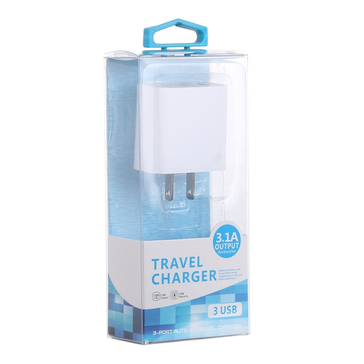Bộ Sạc Nhanh 3.1A 3 Cổng USB Du Lịch, Phích Cắm US, LZ-528 Phích Cắm US