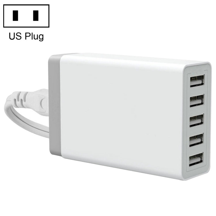 XBX09 40W 5V 8A 5 Cổng USB Sạc Nhanh Sạc Du Lịch, Phích Cắm UK (Đen), XBX09, 8A
