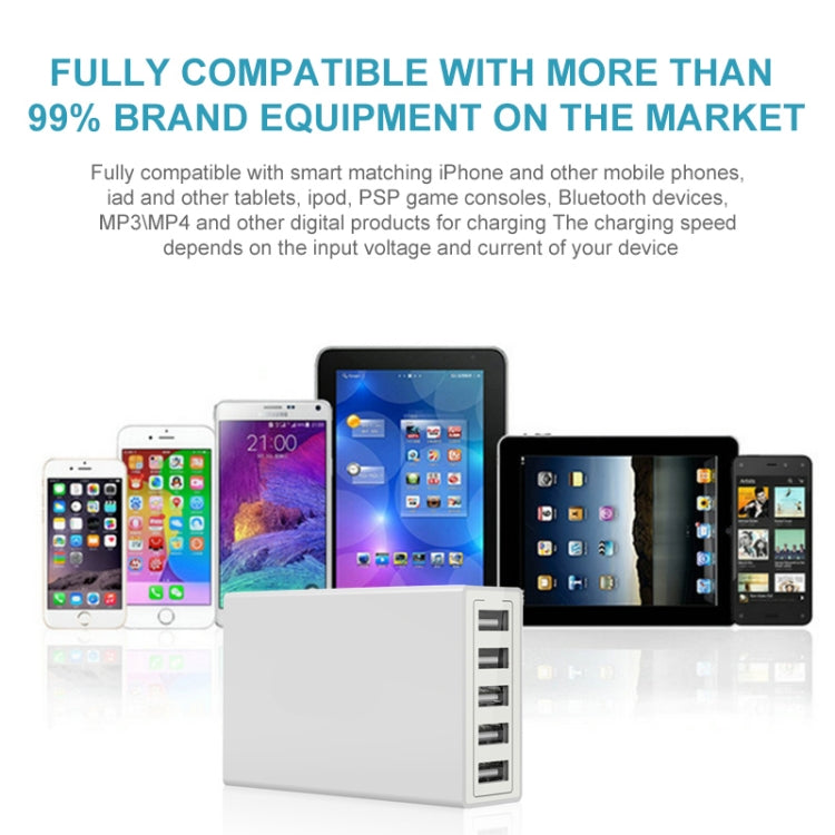XBX09 40W 5V 8A 5 Cổng USB Sạc Nhanh Sạc Du Lịch, Phích Cắm UK (Đen), XBX09, 8A