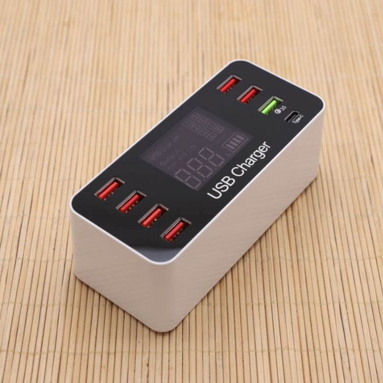 A9+ Trạm Sạc Đa Năng AC 100V~240V 8 Cổng USB Màn Hình Kỹ Thuật Số LCD Có Thể Tháo Rời Bộ Sạc Thông Minh, Hỗ Trợ QC3.0, A9+