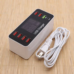 A9+ Trạm Sạc Đa Năng AC 100V~240V 8 Cổng USB Màn Hình Kỹ Thuật Số LCD Có Thể Tháo Rời Bộ Sạc Thông Minh, Hỗ Trợ QC3.0, A9+