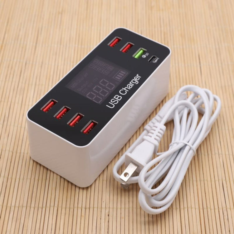 A9+ Trạm Sạc Đa Năng AC 100V~240V 8 Cổng USB Màn Hình Kỹ Thuật Số LCD Có Thể Tháo Rời Bộ Sạc Thông Minh, Hỗ Trợ QC3.0, A9+