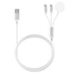 Cáp Sạc Từ Tính Đa Năng 3 Trong 1 8 Chân Cho iPhone / Apple Watch, Chiều Dài: 1m