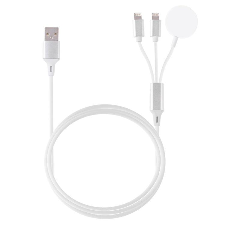 Cáp Sạc Từ Tính Đa Năng 3 Trong 1 8 Chân Cho iPhone / Apple Watch, Chiều Dài: 1m