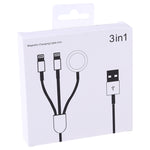Cáp Sạc Từ Tính Đa Năng 3 Trong 1 8 Chân Cho iPhone / Apple Watch, Chiều Dài: 1m