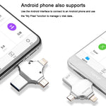 USB 4 Trong 1 8GB USB 3.0 + 8 Chân + Micro USB + USB-C / Type-C Ổ Đĩa Flash Đa Năng Có Chức Năng OTG, 8GB
