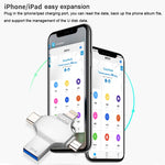 USB 4 Trong 1 32GB USB 3.0 + 8 Chân + Micro USB + USB-C / Type-C Ổ Đĩa Flash Đa Năng Có Chức Năng OTG, 32GB