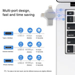 USB 4 Trong 1 32GB USB 3.0 + 8 Chân + Micro USB + USB-C / Type-C Ổ Đĩa Flash Đa Năng Có Chức Năng OTG, 32GB