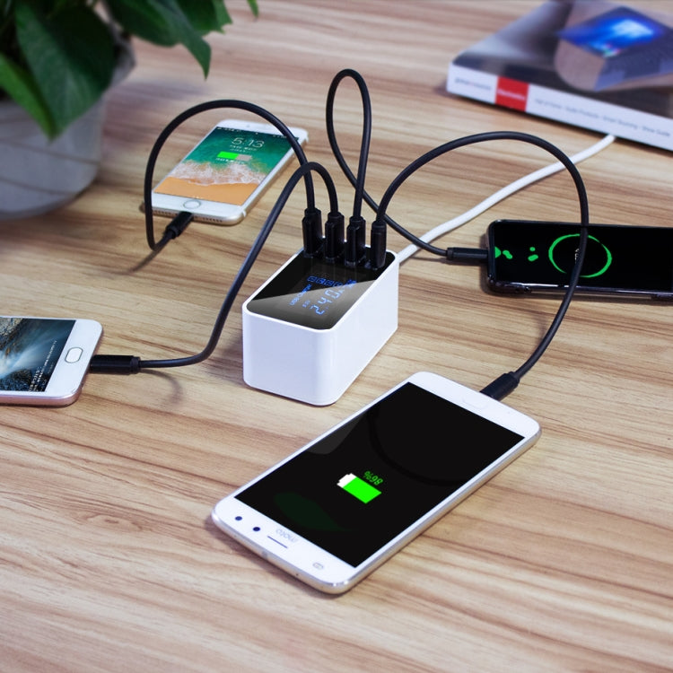 Bộ sạc đa năng CDA30 20W 3 cổng USB + cổng USB-C / Type-C có màn hình LED, phích cắm US, phích cắm US