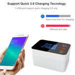 Bộ sạc đa năng CDA33Q 40W QC 3.0 USB + 3 cổng USB + cổng USB-C / Type-C có màn hình LED, phích cắm AU, phích cắm AU