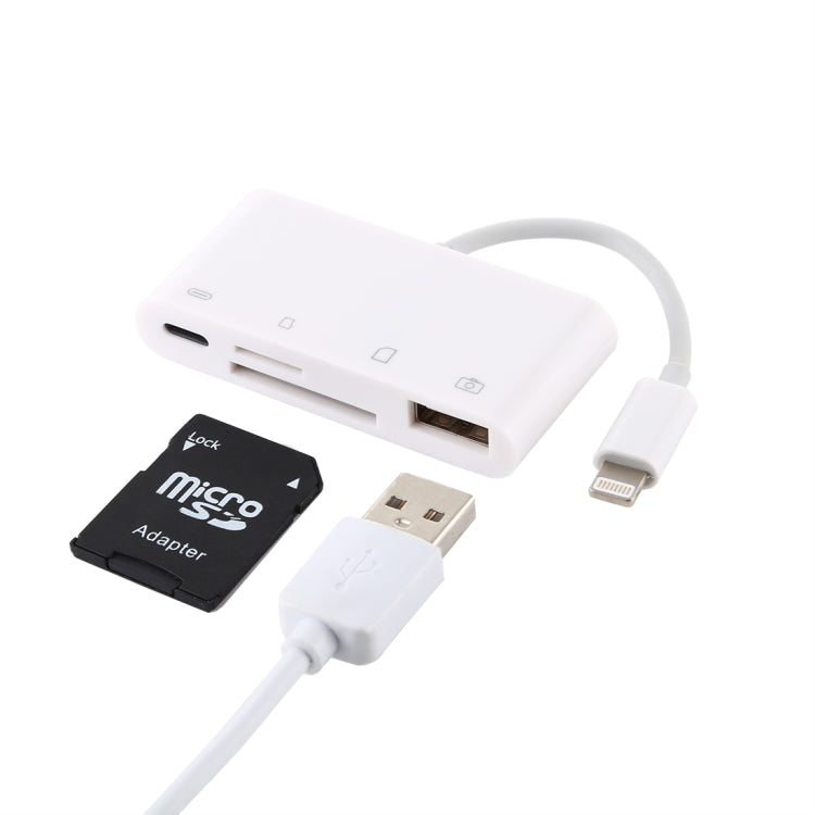 Bộ chuyển đổi đầu đọc thẻ camera NK-108L 8 chân sang USB + thẻ TF + thẻ SD, tương thích với hệ điều hành IOS 9.1 trở lên, NK-108L