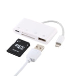 Bộ chuyển đổi đầu đọc thẻ camera NK-108L 8 chân sang USB + thẻ TF + thẻ SD, tương thích với hệ điều hành IOS 9.1 trở lên, NK-108L