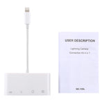 Bộ chuyển đổi đầu đọc thẻ camera NK-108L 8 chân sang USB + thẻ TF + thẻ SD, tương thích với hệ điều hành IOS 9.1 trở lên, NK-108L