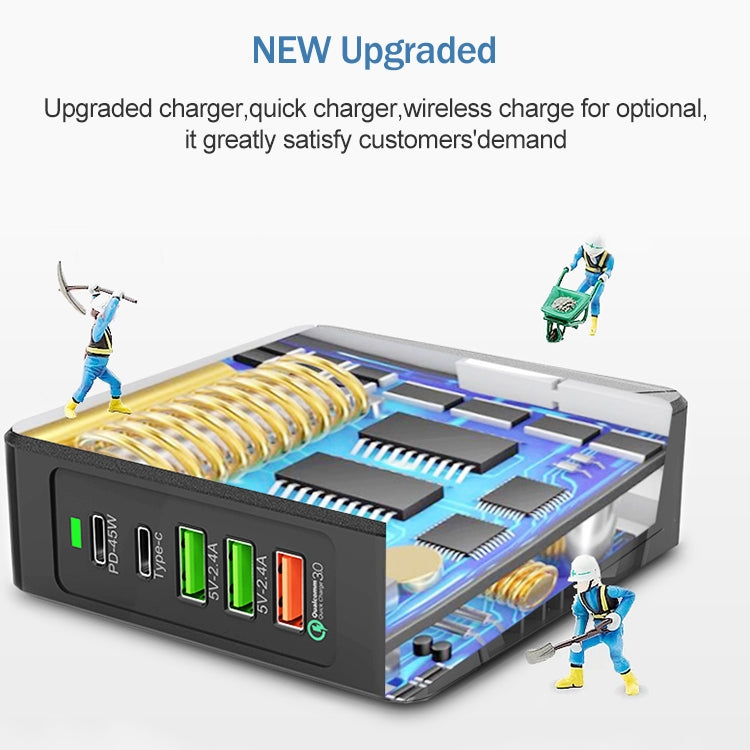 Bộ sạc để bàn F88 với 3 cổng USB + 2 cổng USB-C / Type-C QC3.0, F88