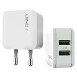 LDNIO A2201 Đầu Sạc Đôi USB 2.4A Sạc Trực Tiếp Du Lịch Bộ Chuyển Đổi Điện Thoại Kèm Cáp Dữ Liệu Type-C, Type-C