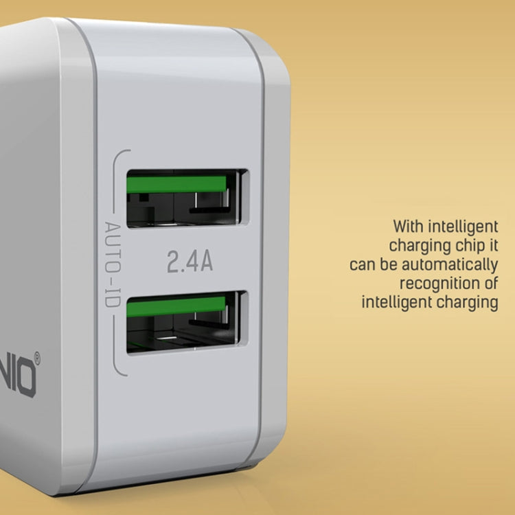 LDNIO A2201 Đầu Sạc Đôi USB 2.4A Sạc Trực Tiếp Du Lịch Bộ Chuyển Đổi Điện Thoại Kèm Cáp Dữ Liệu Type-C, Type-C