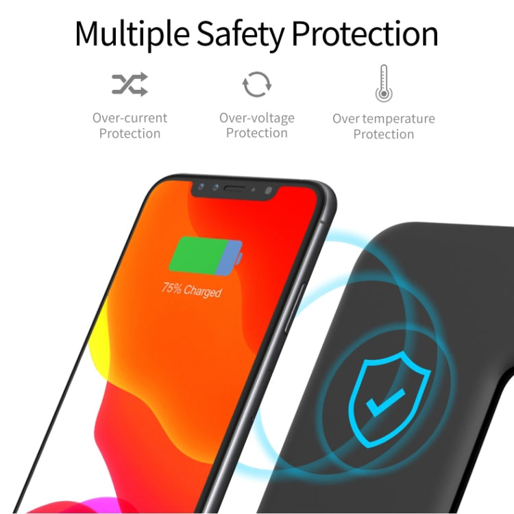 Sạc không dây từ tính đứng Z5A QI cho điện thoại di động & Apple Watch & AirPods / Samsung Galaxy Buds / Huawei Free Buds, có đèn vòng cảm ứng, Z5A