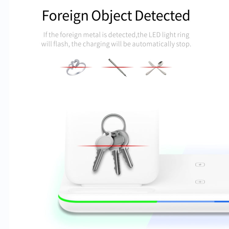 Sạc không dây từ tính đứng Z5A QI cho điện thoại di động & Apple Watch & AirPods / Samsung Galaxy Buds / Huawei Free Buds, có đèn vòng cảm ứng, Z5A