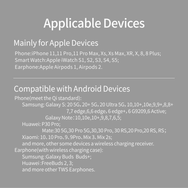 Sạc không dây từ tính đứng Z5A QI cho điện thoại di động & Apple Watch & AirPods / Samsung Galaxy Buds / Huawei Free Buds, có đèn vòng cảm ứng, Z5A