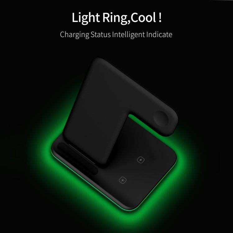 Sạc không dây từ tính đứng Z5A QI cho điện thoại di động & Apple Watch & AirPods / Samsung Galaxy Buds / Huawei Free Buds, có đèn vòng cảm ứng, Z5A