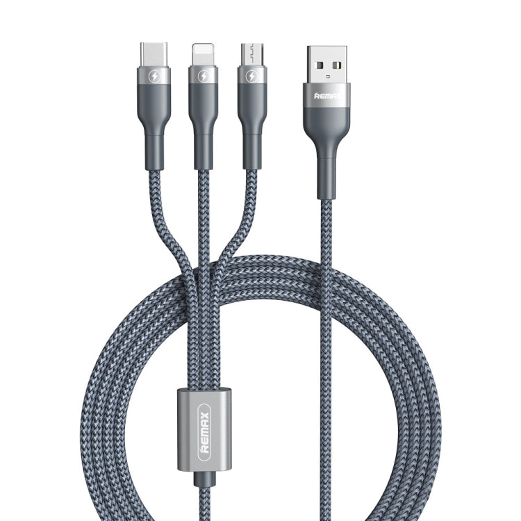 Cáp sạc REMAX RC-070TH 1.2m 2A 3 trong 1 USB sang 8 chân & USB-C / Type-C & Micro USB