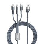 Cáp sạc REMAX RC-070TH 1.2m 2A 3 trong 1 USB sang 8 chân & USB-C / Type-C & Micro USB