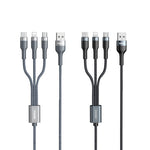 Cáp sạc REMAX RC-070TH 1.2m 2A 3 trong 1 USB sang 8 chân & USB-C / Type-C & Micro USB