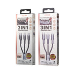Cáp sạc REMAX RC-070TH 1.2m 2A 3 trong 1 USB sang 8 chân & USB-C / Type-C & Micro USB