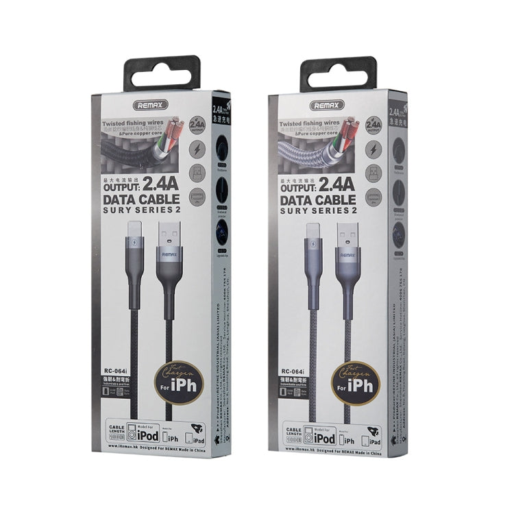 Cáp dữ liệu REMAX RC-064i Sury 2 Series 1m 2.4A USB sang 8 chân cho iPhone, iPad, 8 chân
