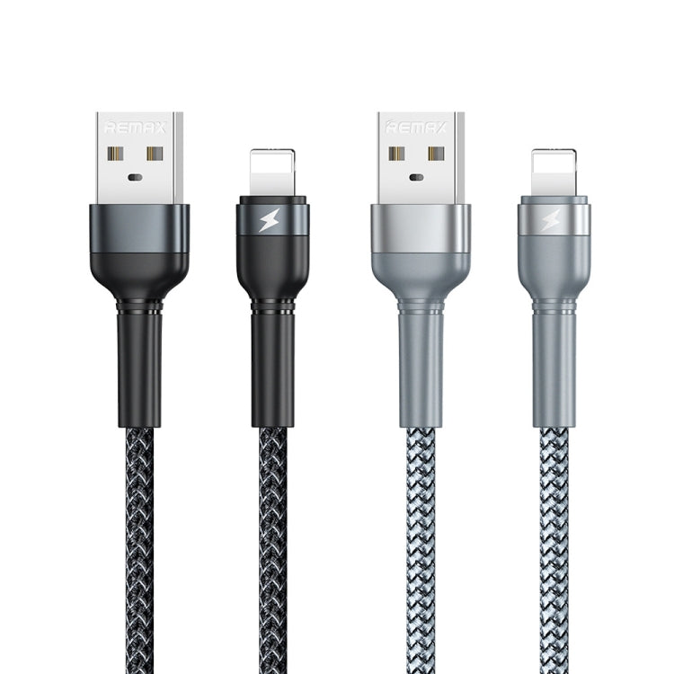 Cáp dữ liệu sạc nhanh REMAX RC-124i 1m 2.4A USB sang 8 chân bện hợp kim nhôm cho iPhone, iPad, 8 chân