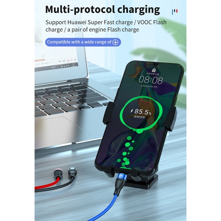 Cáp dữ liệu sạc nhanh 40W 5A USB sang Micro USB + USB-C / Type-C + 8 chân, chiều dài cáp: 1.2m, 1.2m