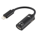 Bộ chuyển đổi 2 trong 1 8 Pin đực sang 2 đầu 8 Pin cái cho sạc và nghe nhạc, tương thích với tất cả hệ điều hành IOS