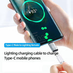 Bộ chuyển đổi sạc USB-C / Type-C đực sang 8 chân cái, hỗ trợ truyền dữ liệu, 8 chân cái