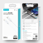 Cáp dữ liệu sạc nhanh ROCK Space Z19 PD 20W 3A USB-C / Type-C sang 8 chân TPE, chiều dài cáp: 1m, Z19