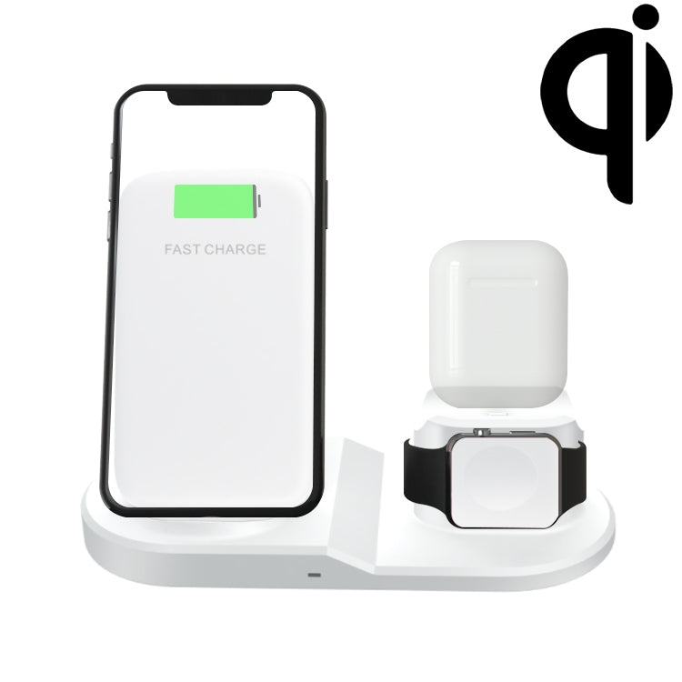 OJD-45 Sạc không dây đa năng 3 trong 1 QI 10W cho điện thoại di động + đồng hồ + cổng sạc tai nghe 8 chân, dành cho điện thoại di động, đồng hồ và AirPods 2, OJD-45
