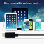 Cáp dữ liệu / sạc 8 chân sang USB đầu kim loại kiểu lưới dài 1m