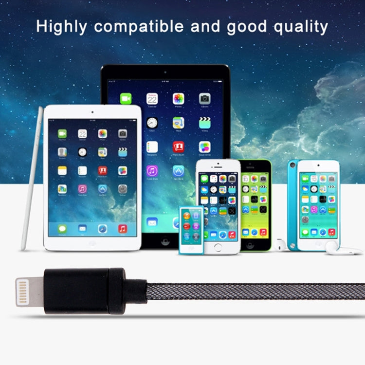 Cáp dữ liệu / sạc 8 chân sang USB đầu kim loại kiểu lưới dài 1m