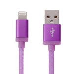 Cáp dữ liệu / sạc 8 chân sang USB đầu kim loại kiểu lưới dài 1m