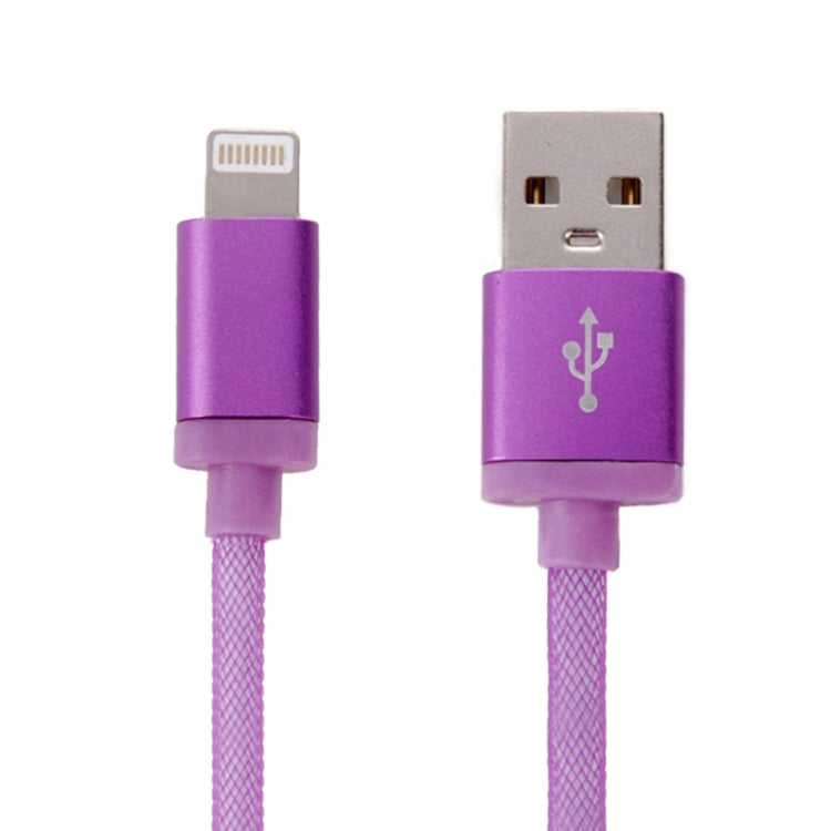 Cáp dữ liệu / sạc 8 chân sang USB đầu kim loại kiểu lưới dài 1m