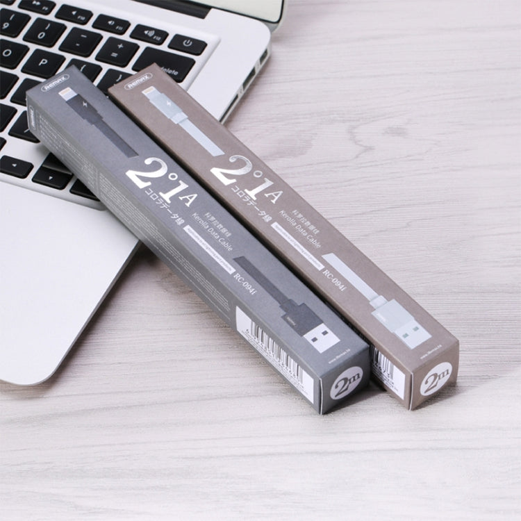 REMAX RC-094i Cáp dữ liệu sạc nhanh 2m 2.4A USB sang 8 chân bện hợp kim nhôm, 8 chân