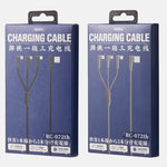REMAX RC-167th Cáp sạc góc 3 trong 1 2.1A USB sang 8 chân + USB-C / Type-C + Micro USB dòng Range, chiều dài cáp: 1m