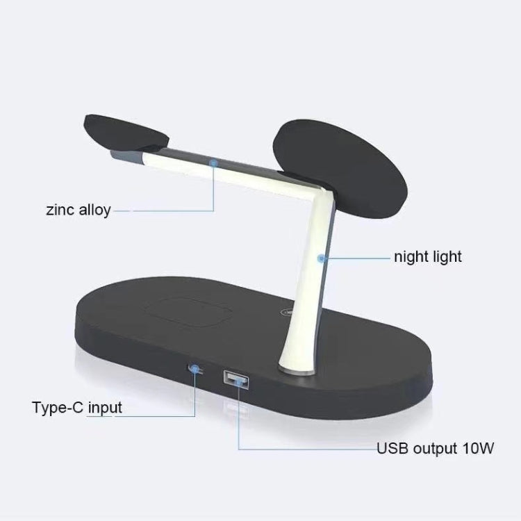 Sạc không dây đa chức năng từ tính 5 trong 1 15W T268 cho iPhone 12 Series & Apple Watch & AirPods 1 / 2 / Pro, có đèn LED
